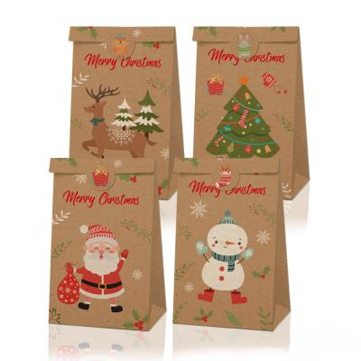 China Recyclable Custom OEM Printed Fancy Creative Kraft Paper Bag Holiday New Year Christmas Gift Bag for sale