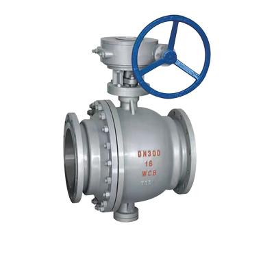 China Chemical Industry High Quality Flange Fixed Type , Cast Steel Worm Gear Ball Valve for sale