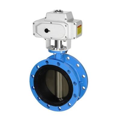 China Electric Water Switch Type , Iron Body Rubber Flange And Ductile Lined Butterfly Valve DN100 for sale