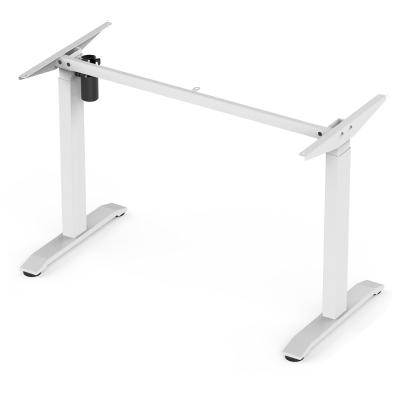 China Wholesale Height Adjustable White Electric Computer Adjustable Table Single (Height) Motor Lifting Desk Standing View for sale