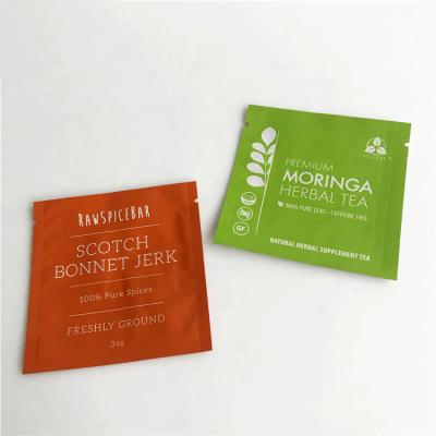 China Custom Recyclable Eco Friendly Tea Bag Pouches Heat Seal Packing Biodegradable Paper Tea Packaging Bag for sale