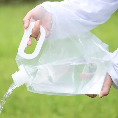 China Recyclable Outdoor Container 15L Beer Growing Juice Packaging Plastic Drink Foldable Water Storage Bag Stand Up Spout Clear Pouch for sale