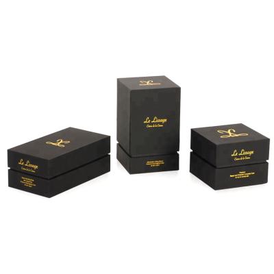 China Recyclable Custom Design Cardboard Oud Candle Packaging Small Oil Boxes Luxury Matte Black Arabic Perfume Gift Boxes for sale