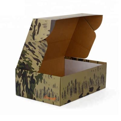 China Manufacturer Custom Handmade Logo Printing Military Style Corrugated Cardboard Shipping Boxes For Shoes for sale