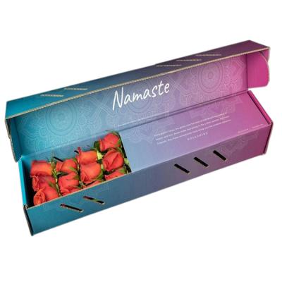 China Handmade Custom Printed Wholesale Single Long Stem Mounted Florist Packaging Box Cajas Para Rosas Flower Boxes for sale