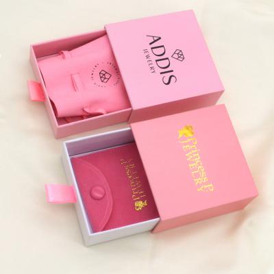 China Fashionable Custom Printed Cardboard Sleeve Drawer Pull Out Slim Jewelry Box Jewelry Set Box Packaging With Logo for sale