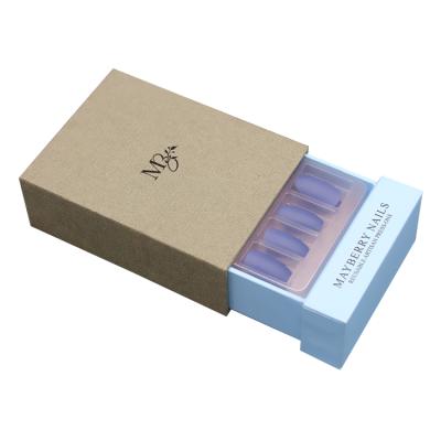 China Handmade Custom Logo Empty Fake Press On Nails Newest Design Drawer Style Custom Packaging Box For Nails for sale