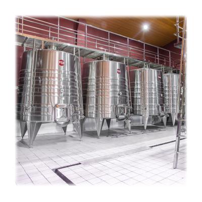 China Cone-shaped; The slope bottom; best prices 4 legs jacket wine cooling cone shaped fermenter 12000 liters stainless steel tank for red wine production for sale