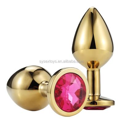 China 3 Different Size In One Set Metal Crystal Anal Plug Stainless Steel Booty Beads Jeweled Anal Butt Plug Sex Toys For Couples Lesbian Toys for sale