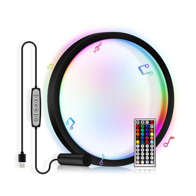 China Modern Led RGB Table Lamp Ringlight Music Sync Dimmable For Party Bedroom Bedside Desk Night Light for sale