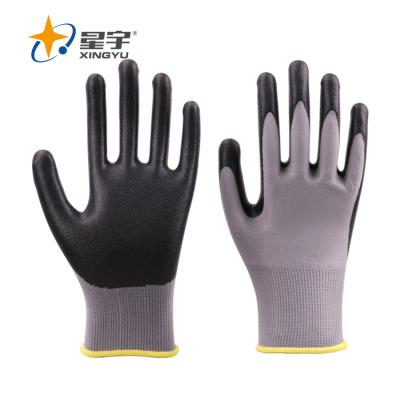 China General Purposes Black Xingyu Flower Nitrile Gardening Gloves Gardening Glove for sale