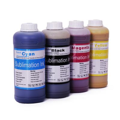 China Environmental friendly sublimation printing ink for printers with DX5,DX7,5113,4720/i3200 and TFP printheads transfer printing for sale