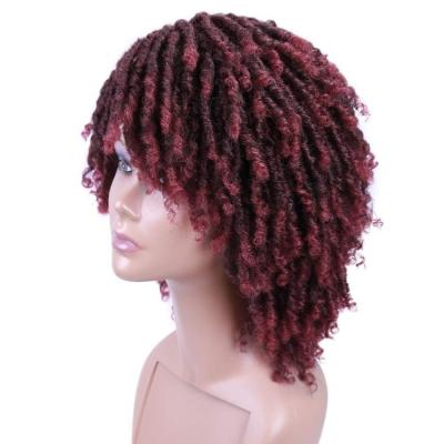 China Promotional Red Synthetic Hair Wig Dreadlock Heat Resistant Synthetic Hair Wig For Women Frontal Wig For Black Women for sale