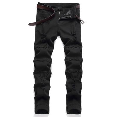 China Factory Breathable Custom Made High Quality Blue Jeans Mens Ripped Skinny Pants Jeans Wholesale for sale