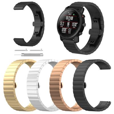 China Unisex 304 and 316L Stainless Steel Solid 18 to 20mm Smart Watch Band for Samsung Speed ​​Sport3 Huawei Watch Strap GTR for sale