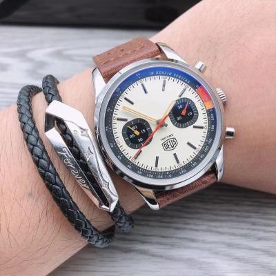 China Automatic date Brown hollowed-out design leather strap lumi BGW9 nova dial and hands chronograph Swiss automatic watches without battery for sale