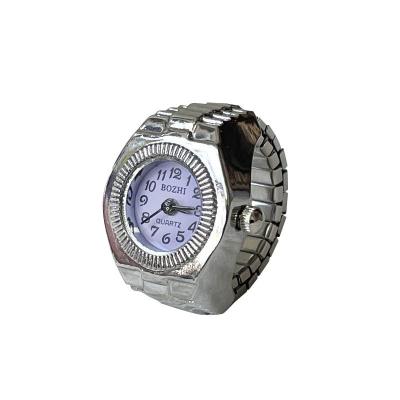 China Cheap Vintage Silver Style Hip Hop Fashion Quarter Movement Power Reserve Color Price Gift Men Ring Watch for sale