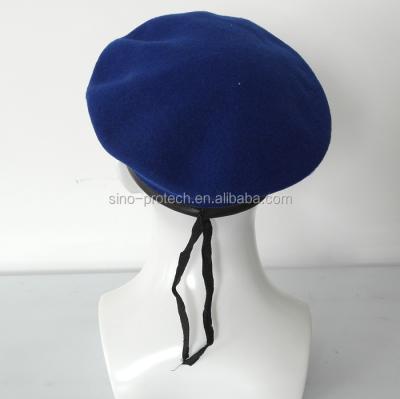 China 100% Plush Wool Blue Army Military Beret Hats For Men for sale