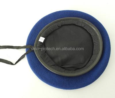 China Plush 100% Wool Regular Beret Blue Hats Military Use For Men for sale