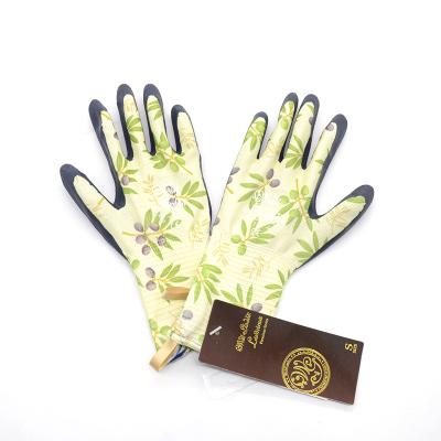 China Oven Floral Women Gardening Gloves hot sale floral green nylon wholesale for sale