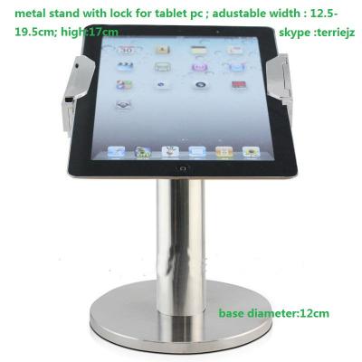 China 7-10 inch tablet pc metal display lock stand , base diameter is 12cm for sale