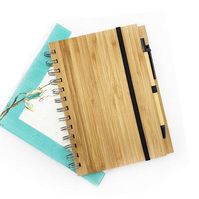 China RITA Bamboo Cuaderno Cover Para Spiral Personalized Journal Custom Printing Viable Bamboo Wood Personalizar With Pen for sale