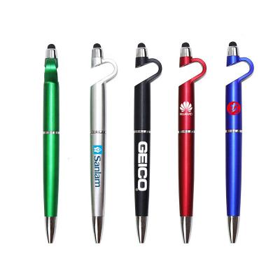 China office & School Pen RITA esferograf caneta movel souvenir cellphones holder novelty creativ black plastic ball pen with logo for sale