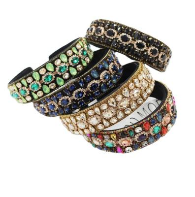 China 2020 Newest Women's Lady's Fashional Pretty Girls Crystal Headband Colorful Rhinestone Headbands Designed Headbands for sale