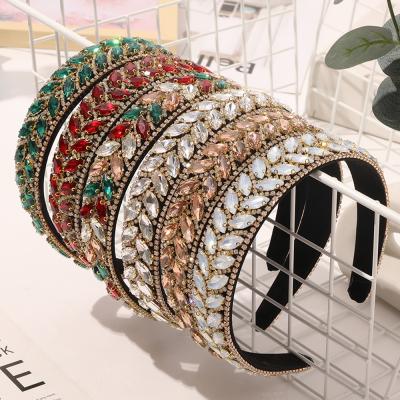 China Designer Bling Wholesale Retro Bling Luxury Headband New Rhinestone Headband For Women Diamond Headband for sale