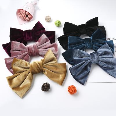 China Japan and Korean wholesale 6 colors available Korean design fashion sweetwoo style velvet hair bows for sale