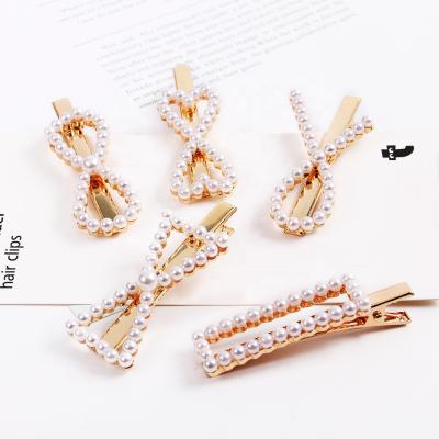 China Korea Sweetwoo Alloy Cute Girls Women Bead Hearclips Ponytail Holder Barrettes Accessories Hair Clips for sale