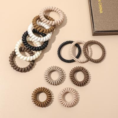 China Korea Sweet Fashion Frosted Colorful Coil Hair Tie For Women Solid Colors Simple Elastic Hair Tie For Gilr Decoration for sale