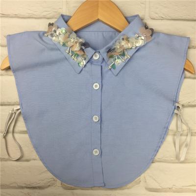 China New Fashion Detachable Elegant Women's Half Shirts Blouse Fake Collar With Rhinestone for sale