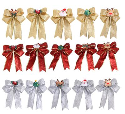 China Wholesale Decoration Christmas Decorations Bow New Knot Christmas Bow With Red Gold And Silver for sale