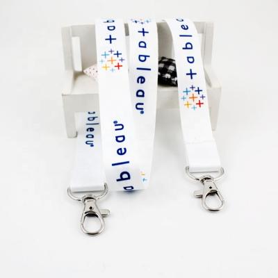 China Factory price good quality custom logo polyester viable custom sublimation lanyard good quality printed lanyard with double hooks for sale