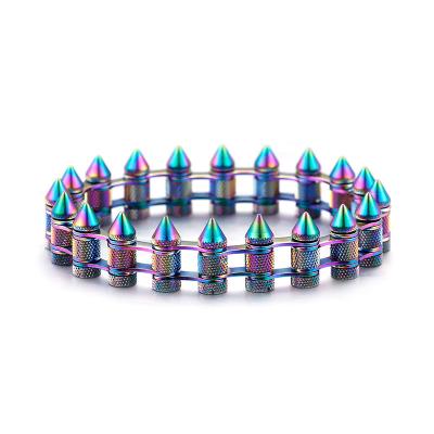 China Wholesale punk rock punk accessories bullet men's and women's bracelet titanium steel for sale