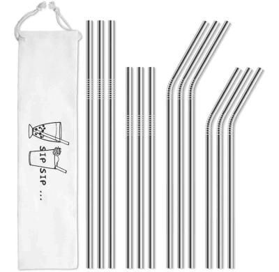 China Amazon Hot Selling 304 Stainless Steel Stainless Steel Sustainable Reusable Portable Straws for sale