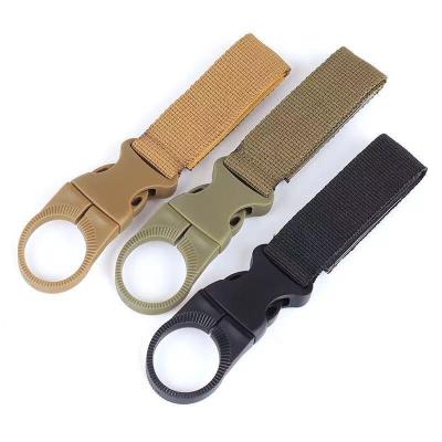 China Hot Selling Nylon Webbing +plastic Buckle Strap Hook Water Bottle Holder Clip Belt Backpack Hanger Hook Clasp for sale