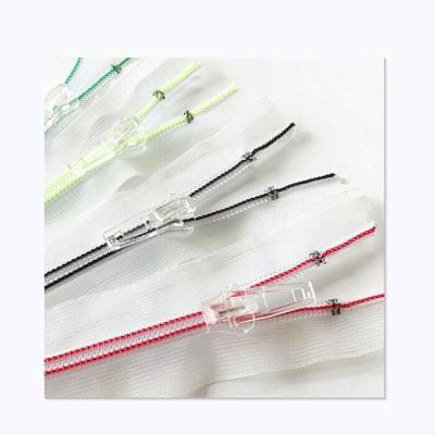 China Custom Made #5 Nickel Free Open/Narrow End Transparent Colored Nylon Zipper For Bags Clothes zu verkaufen