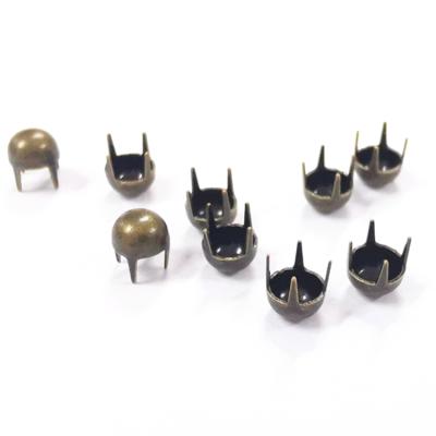 China High quality nickel free decorative studs 4mm four claw nail rivets DIY metal clothing garment accessories for sale