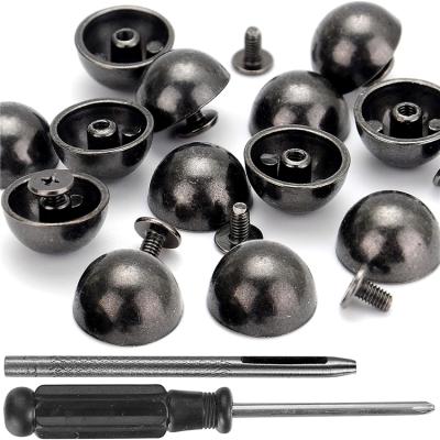 China Viable Round Flat Head Screw Button Metal Rivets Double Side Metal Rivet For Leather Processing Rivets for sale