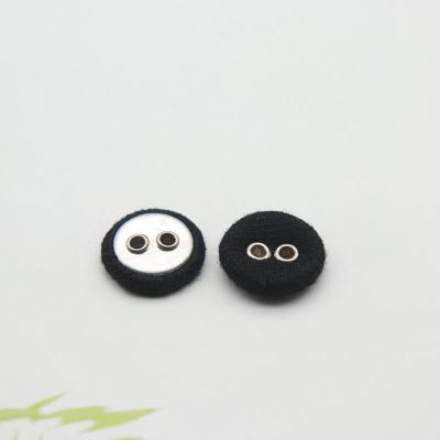 China Factory new design nickel free custom fabric black color leg button for shirt fancy garment accessories fabric button for sale