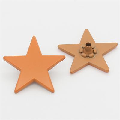 China Durable Custom Metal Buttons For Coats Metal Button Snaps For Woman Clothing Orange Star Shaped Buttons for sale