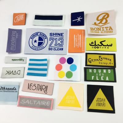 China Wholesale Customized Polyester Washable Logo Woven Clothing Labels For Garments for sale