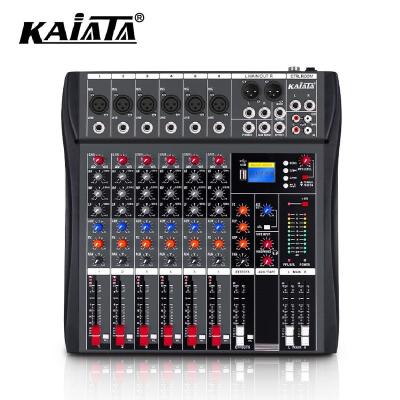 China Multifunctional KAIKA CT6-1 Selling Professional Music Stereo Digital Audio Karaoke Sound Mixer DJ Audio Mixer. for sale