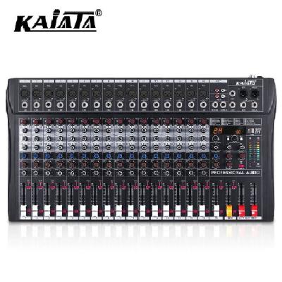 China Multifunctional KAIKA RX16 -2 16 Channel USB Effect Consolel Stage Professional DJ Audio Mixer Controller for sale