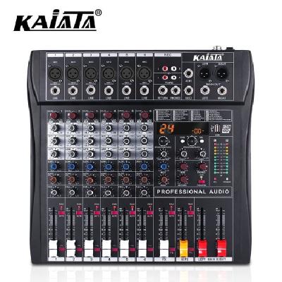 China KAIKA RX6-2 Professional Power Amplifier 48V Phantom Power 6 Channel Multifunctional Karaoke Console Audio Mixer for sale