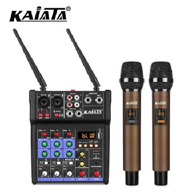 China KAIKA G4- M1-2 Multifunctional Handheld Wireless Microphone with Small Mixer Audio Kit 4 Channel Karaoke Mixer for sale