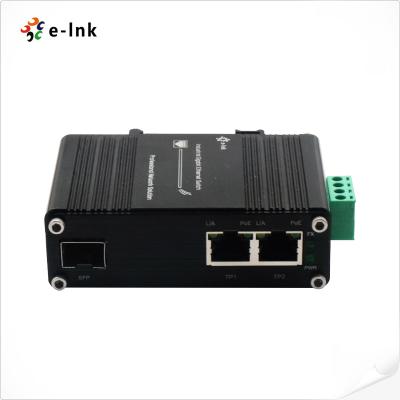 China enchufe portuario 48-57VDC del paladio 100/1000X del convertidor 1 de 60W SFP PoE medios en venta