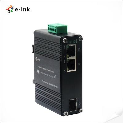 Chine Modules en aluminium 30W 12-48VDC 1 100/1000X gauche de SFP de convertisseur de médias de PoE+ à vendre